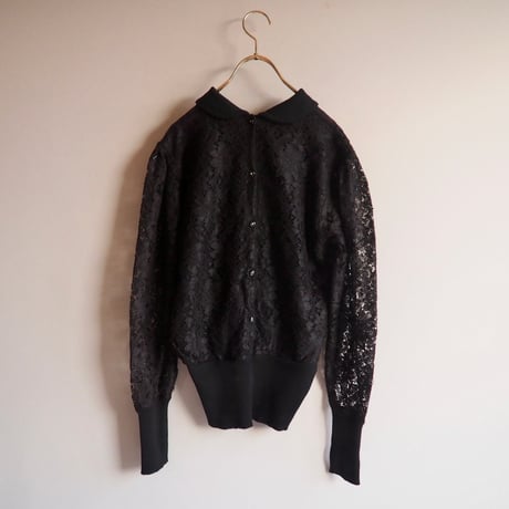 〜70s lace beaded design sweater