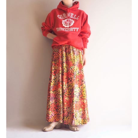 70s floral maxi skirt