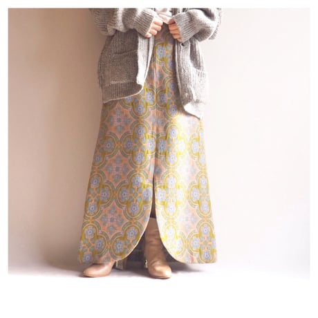 60〜70s "The Villager" abstract tapestry maxi skirt