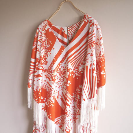 70s floral cape sleeveless maxi dress