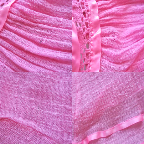vintage Greece pink gauze blouse