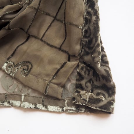 "Coldwater Creek" botanical velvet sheer blouse