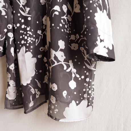 vintage brown sheer floral blouse