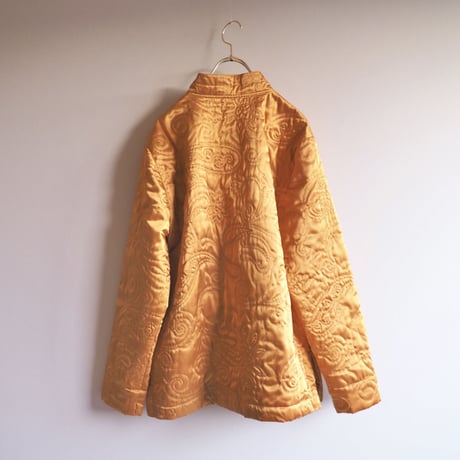 "classic elements" satin embroidered quilt jacket