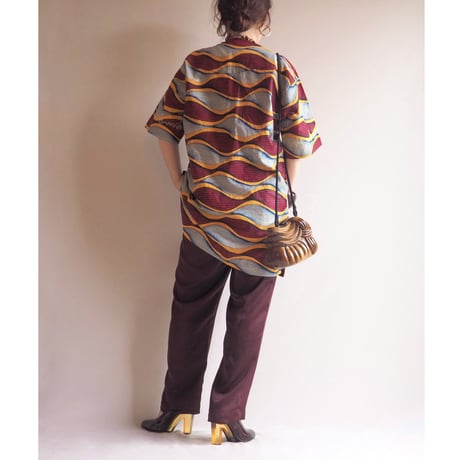 vintage african batik embroidered blouse
