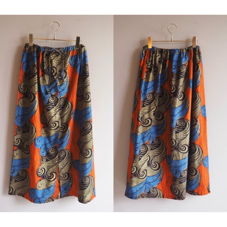 "The African Village" big collar tunic dress & skirt (OR×BU)