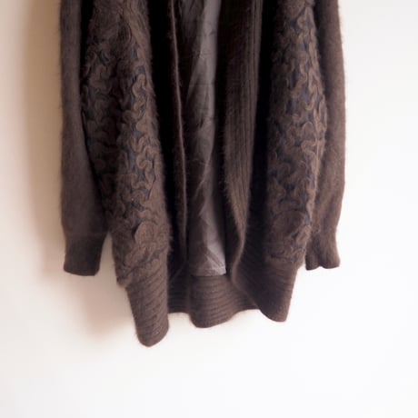 vintage angora floral design cardigan