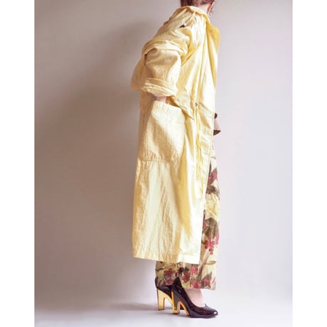 80s lemon yellow nylon design coat