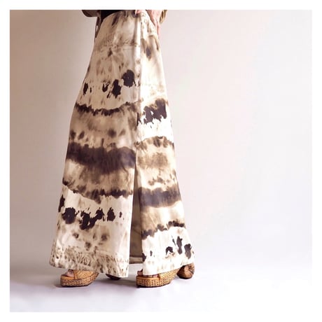 vintage silk abstract maxi skirt