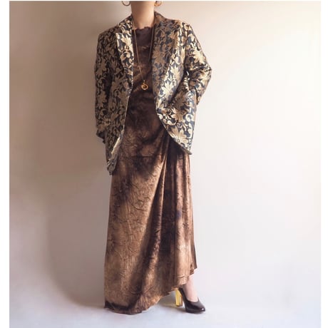 vintage textured velours sleeveless maxi dress