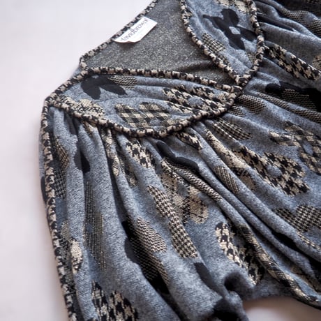 70〜80s "David Brown" metallic floral knit maxi dress