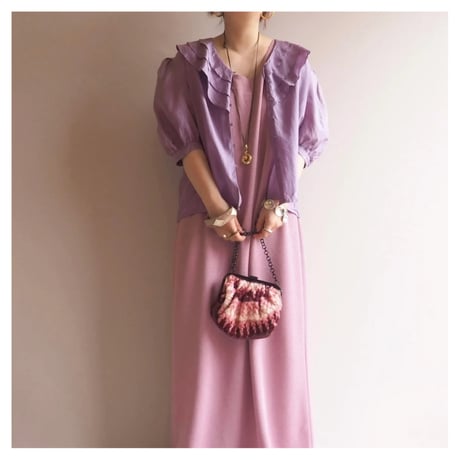 "lecomte" ruffle design silk blouse