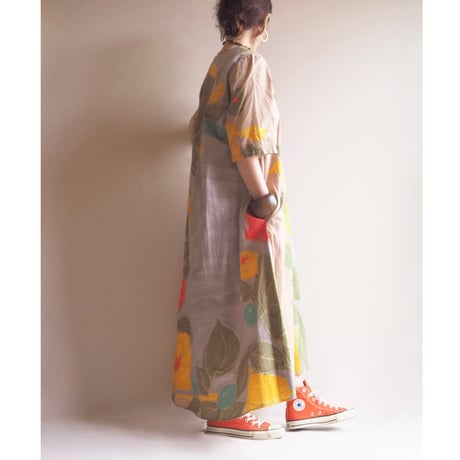 made in Italy floral cotton flare dress