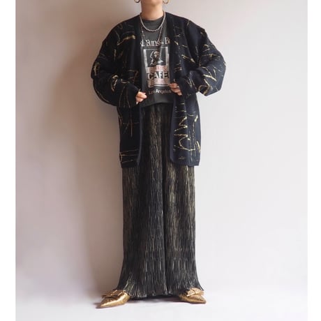 80〜90s abstract metallic cardigan