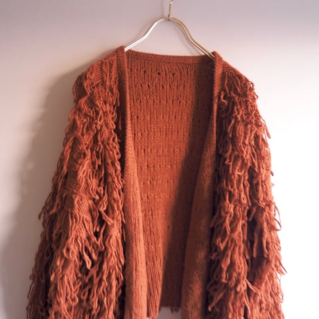 vintage loop fringe cropped cardigan