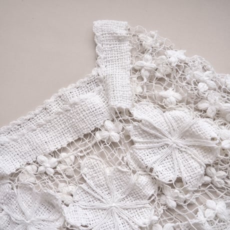 vintage filet lace cropped blouse