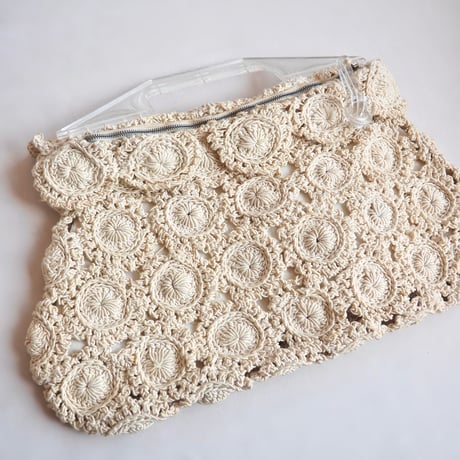 30〜40s lucite crochet woven bag  (IV)