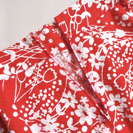 70s floral waffle maxi skirt