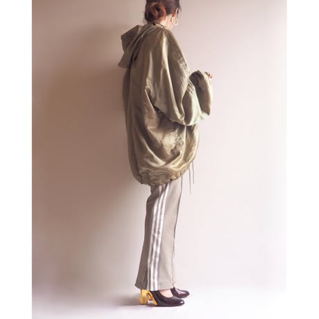 "Jet Set" oversized satin anorak parka