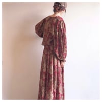 80s "Diane Freis" botanical design maxi dress