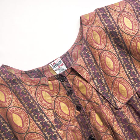 vintage big collar african batik tunic dress