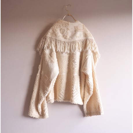 vintage big collar fringe chenille jacket