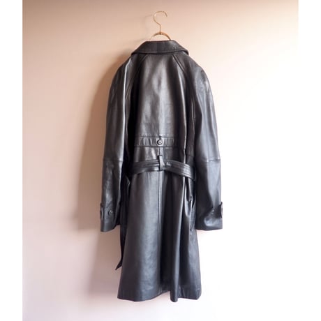 vintage black lamb leather coat