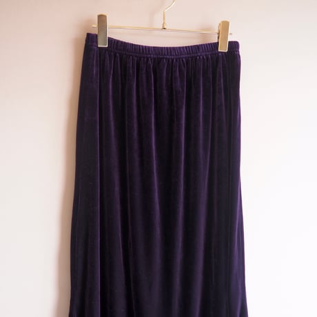 made in USA dark purple velours maxi skirt