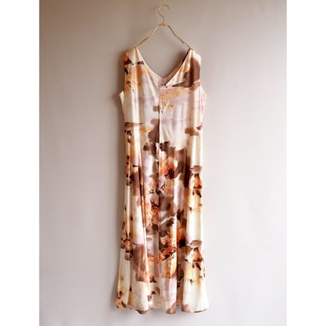70s watercolor blouse & maxi dress set