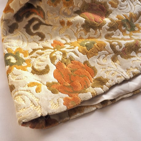 60s〜 beige floral tapestry coat