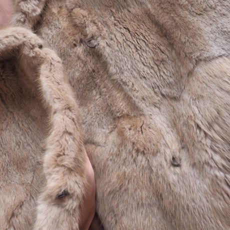 60s real fur back strap jacket