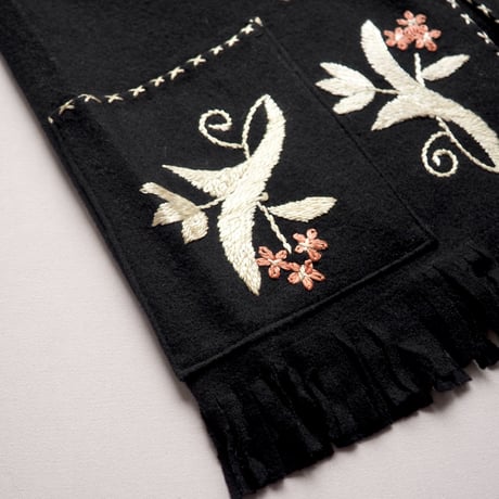 vintage folk embroidered fringe vest