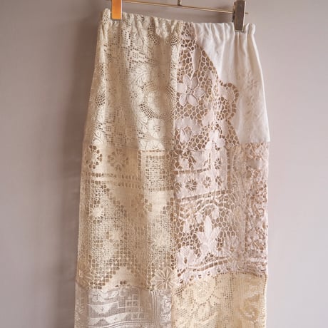 original remake lace patchwork maxi skirt 【D】