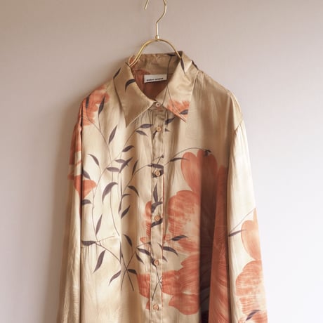90s floral satin blouse