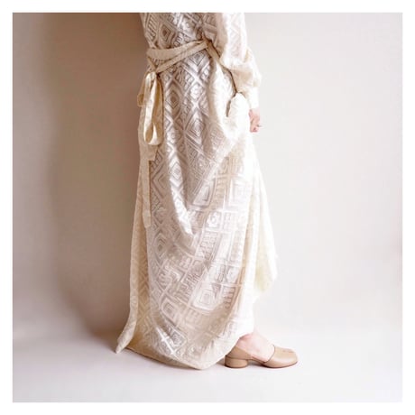 60s floral abstract sheer maxi dress