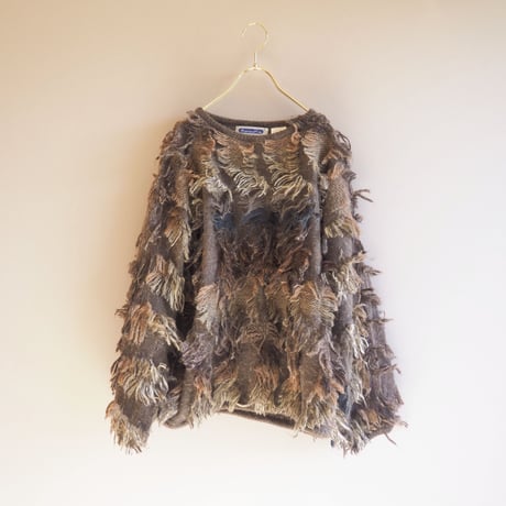 vintage fuzzy design sweater