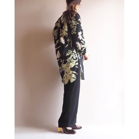 70s "Teddi of California" botanical tunic blouse