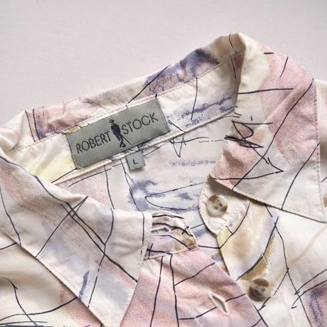 vintage silk abstract oversized blouse
