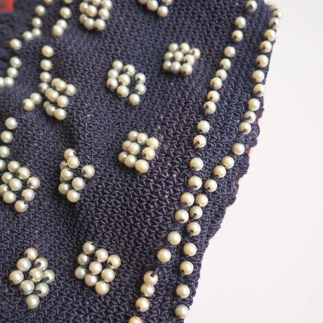 50〜60s pearl beads lucite woven bag