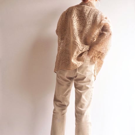 "White Stag" abstract sheer blouse