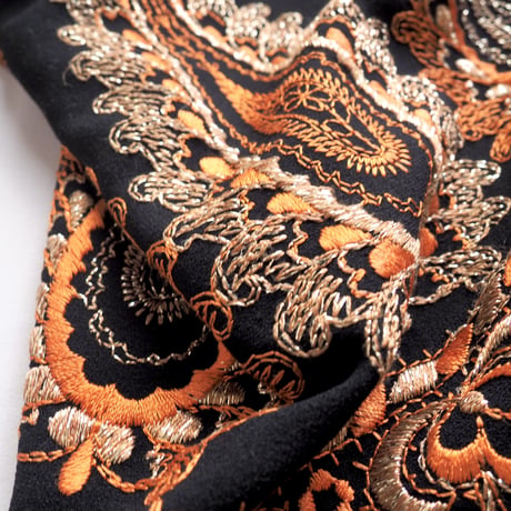 70s abstract embroidered maxi skirt