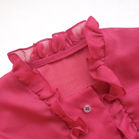 vintage sheer ruffle puff sleeve blouse