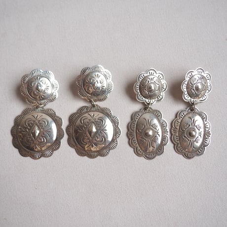 Navajo sterling silver concho dangle earrings