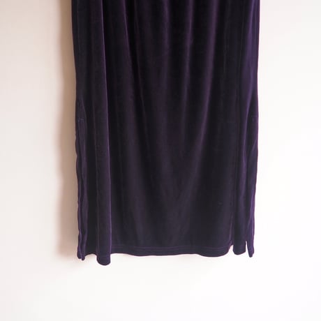 made in USA dark purple velours maxi skirt