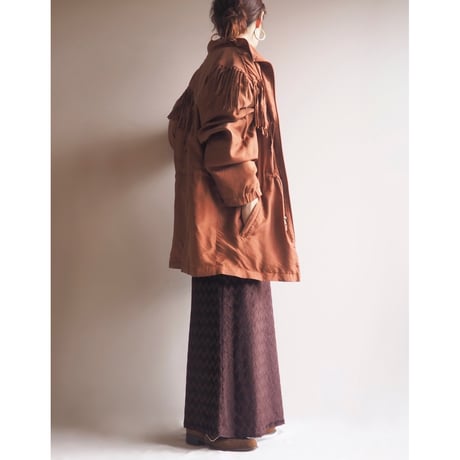 "Beautex" drawstring silk fringe jacket