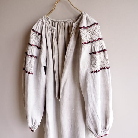 vintage ukrainian embroidered linen maxi dress