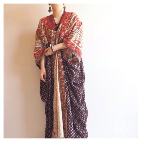 vintage oversized ethnic kaftan maxi dress