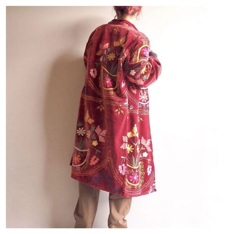 vintage suzani embroidered robe