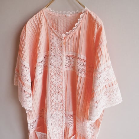 vintage peach mexican lace jacket