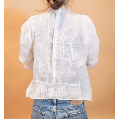 10〜20s edwardian floral embroidered blouse